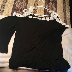 Flowered black shirt